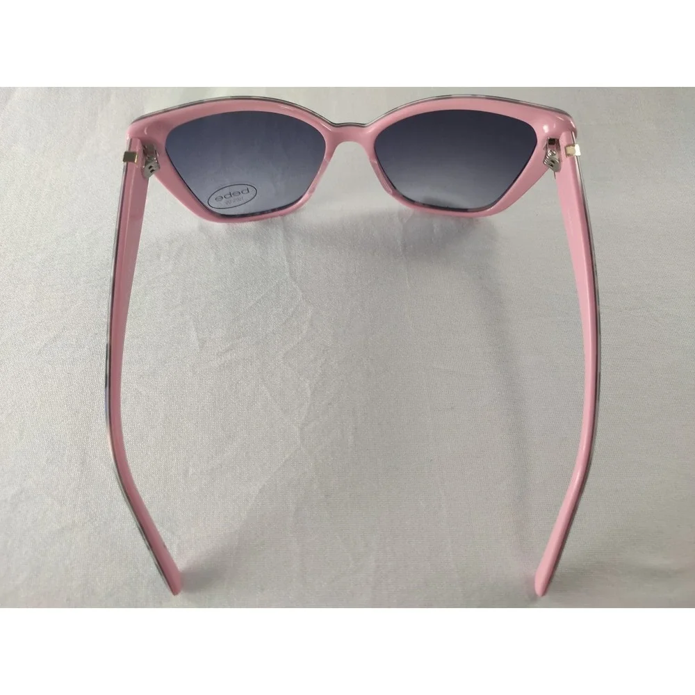 Bebe BB7238 Sunglasses Jet Floral Pink Cat Eye Crystal Accent 55-15-135 NIB